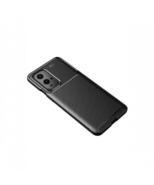 One Plus 9 Pro Kılıf Auto Focus Karbon Kapak - Siyah