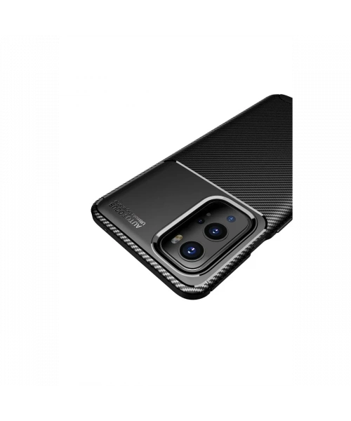 One Plus 9 Pro Kılıf Auto Focus Karbon Kapak - Siyah