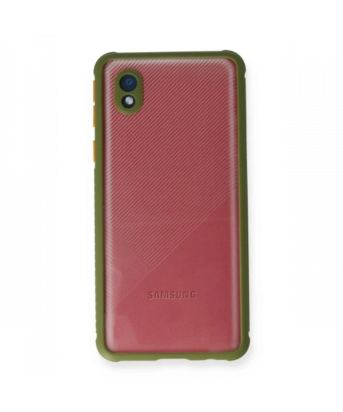 Samsung Galaxy A01 Core Kılıf Miami Şeffaf Silikon - Yeşil
