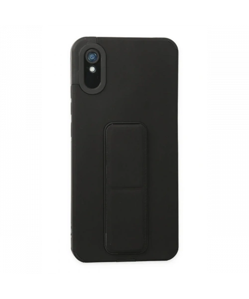 Xiaomi Redmi 9A Kılıf Mega Standlı Silikon - Siyah