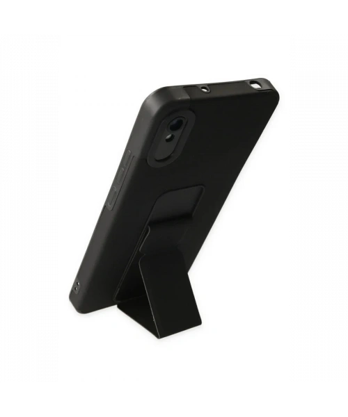 Xiaomi Redmi 9A Kılıf Mega Standlı Silikon - Siyah