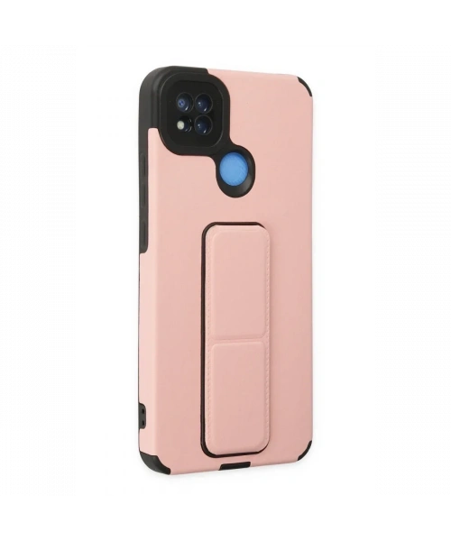 Xiaomi Redmi 9C Kılıf Mega Standlı Silikon - Pudra
