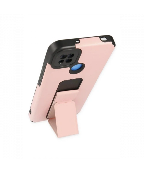 Xiaomi Redmi 9C Kılıf Mega Standlı Silikon - Pudra