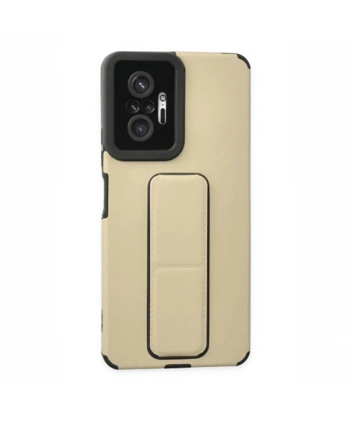 Xiaomi Redmi Note 10 Pro Kılıf Mega Standlı Silikon - Gold