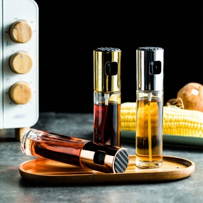 BiiShe® 100ml Kapasiteli Şeffaf Spreyli Yağdanlık Sosluk Yağ Püskürtücü Yağ Şişesi
