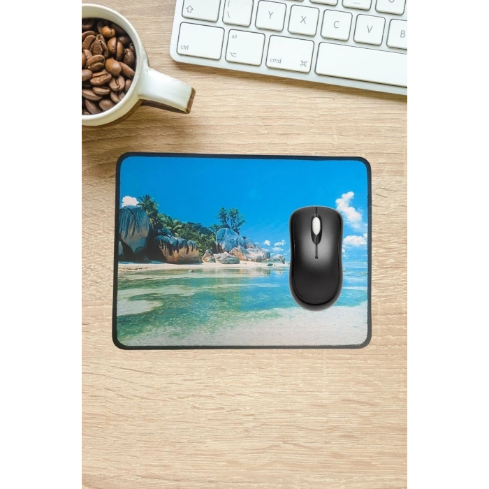 BiiShe® 25x32 cm Küçük Boy Mouse Pad Manzara Ada