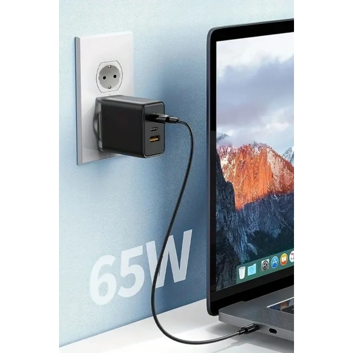 BiiShe® 65W Hızlı Şarj Edebilen TYPE C uçlu Şarj Aleti