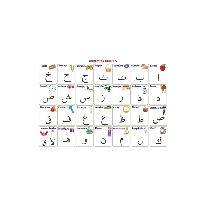 BiiShe® 70x100 cm Statik Kağıt Elif-Ba Öğrenme Tahtası