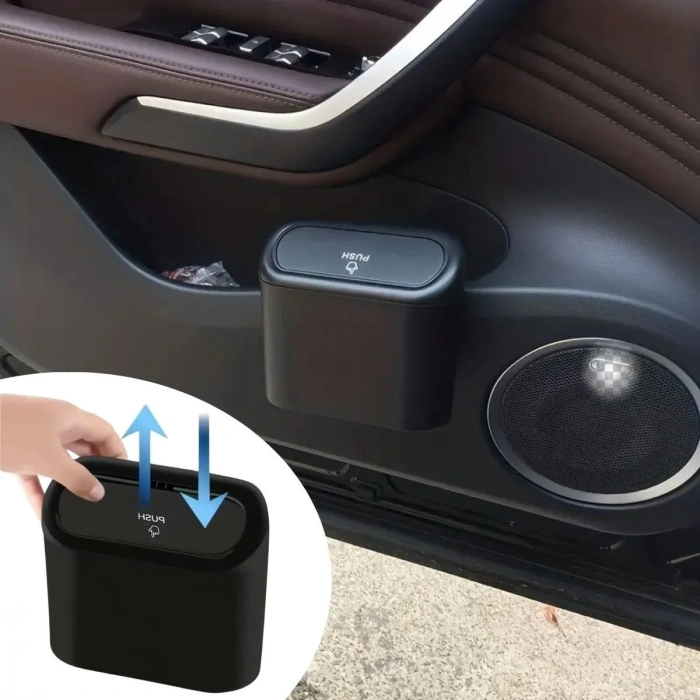BiiShe® Araç İçi Takılarak Sabitlenebilen Mini Kapaklı Çöp Kovası