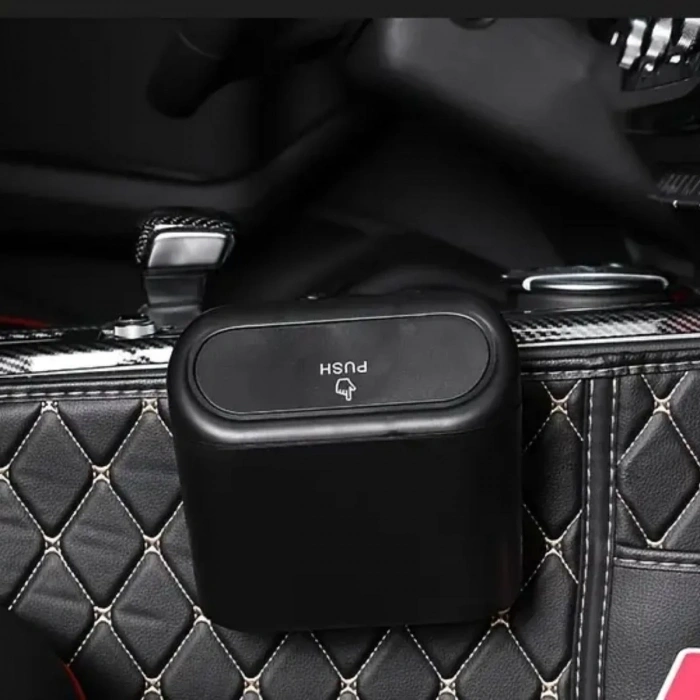 BiiShe® Araç İçi Takılarak Sabitlenebilen Mini Kapaklı Çöp Kovası