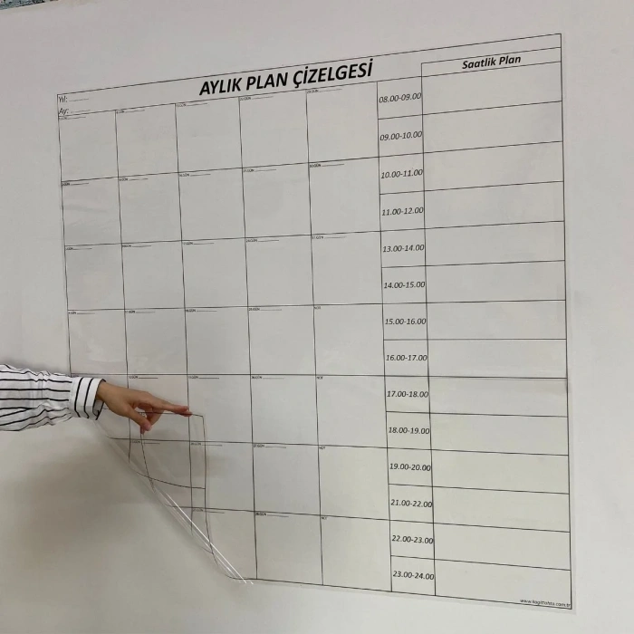 BiiShe® Aylık Planlayıcı Manyetik Duvar Stickerı Takvim Plan Çizelgesi