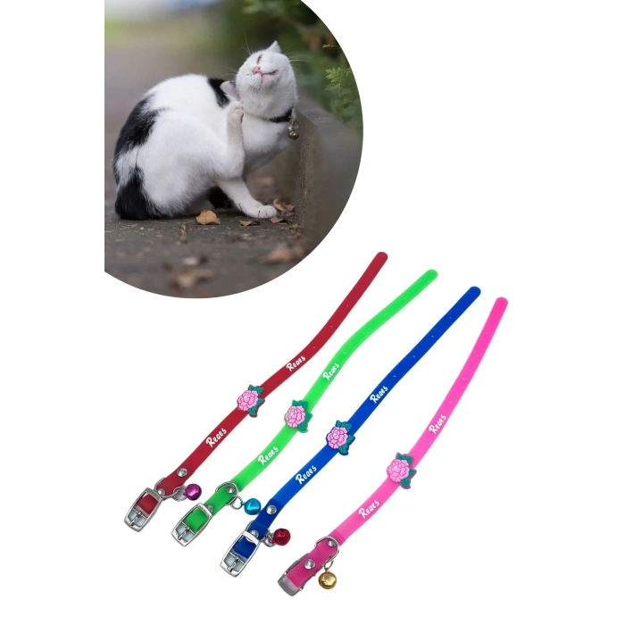 BiiShe® Çıngıraklı Zilli Sevimli Renkli Slikon Kedi Köpek Boyun Tasması