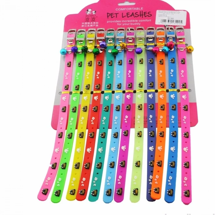 BiiShe® Çıngıraklı Zilli Sevimli Renkli Slikon Kedi Köpek Boyun Tasması