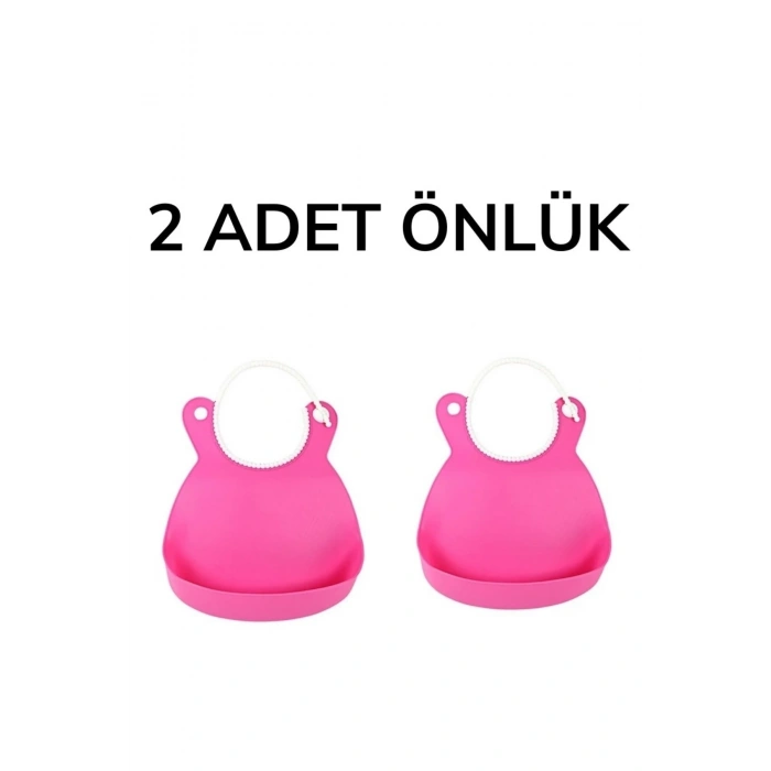 BiiShe® Çocuk Bebek Mama Önlüğü Dökülme Engelleyici Bükülebilir Pembe