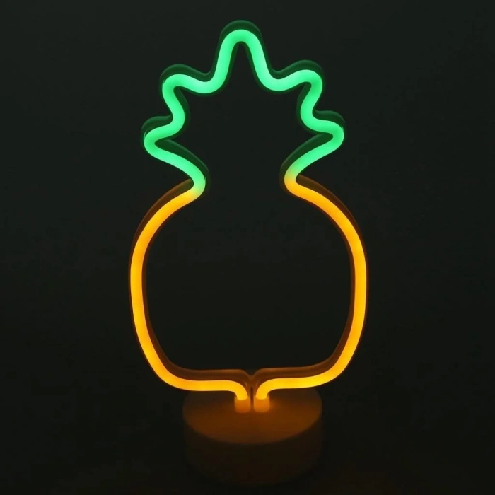 BiiShe® Dekoratif Ananaslı Neon Led Masa Ve Gece Lambası Hediyelik Lamba