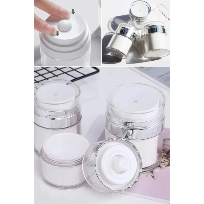 BiiShe® Hava Pompalı Doldurulabilir Vakumlu Krem,Fondoten Sıvı Kozmetik Ürün Şişesi
