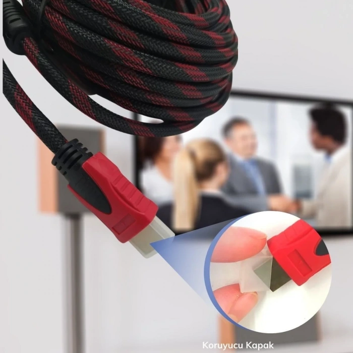 BiiShe® HDMI Kablosu HDTV Bilgisayar Uydu Görüntü Ses Full HD Sargılı Görüntü Aktarma Kablosu
