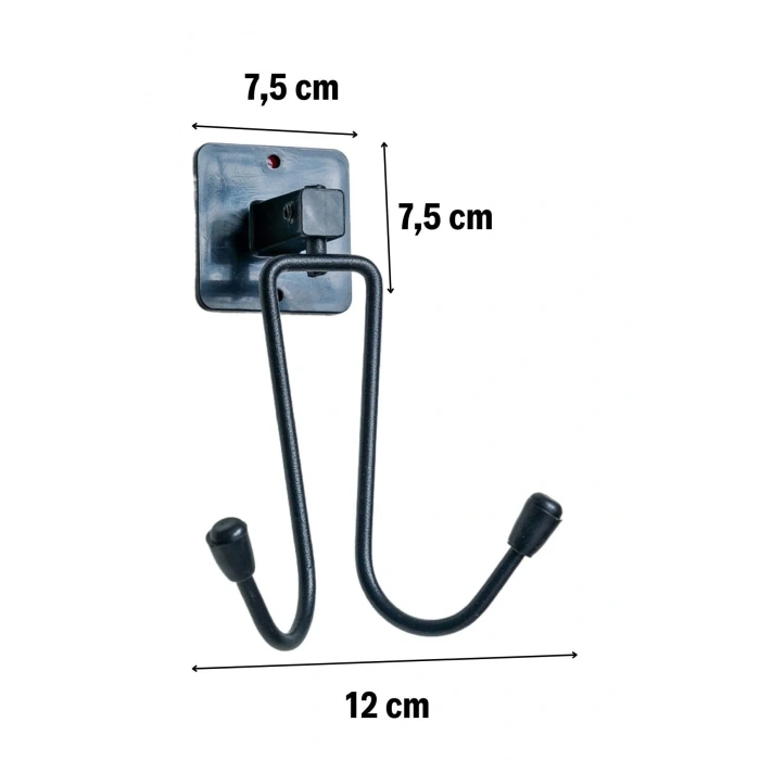 BiiShe® Kendiliğinden Yapışkanlı Siyah Paslanmaz Metal Bornoz ve Havlu Askılığı