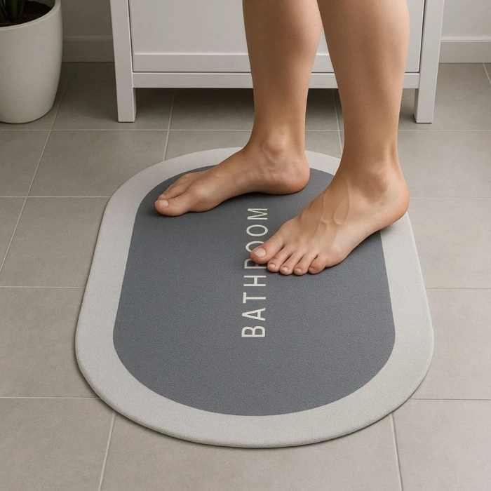 BiiShe® Sihirli Süper Su Emici Kaymaz Tabanlı Oval Paspas 40*60 cm