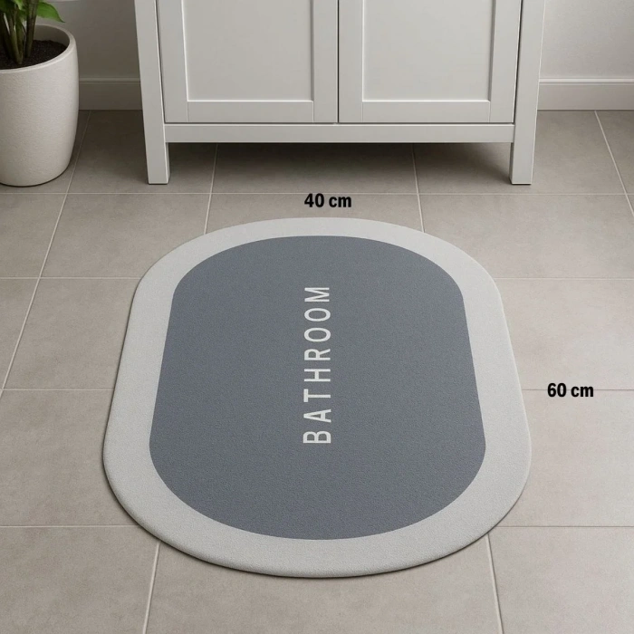 BiiShe® Sihirli Süper Su Emici Kaymaz Tabanlı Oval Paspas 40*60 cm