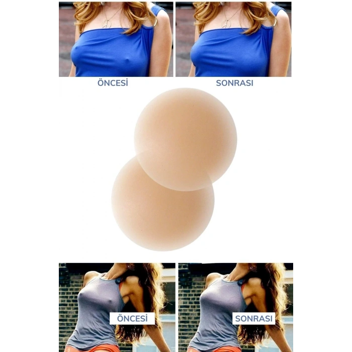 BiiShe® Silikon Göğüs Ucu Kapatıcı Gizleyici Bant Aparat  Nipple Pad