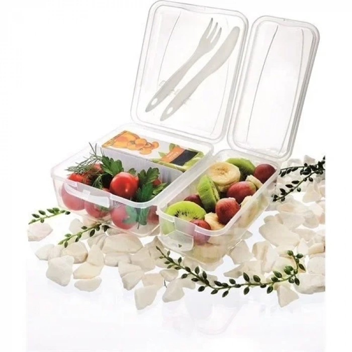 BiiShe® Takeaway Ergonomik Asorti Çatal Bıçaklı Pratik Yoğurt Saklama Kabı