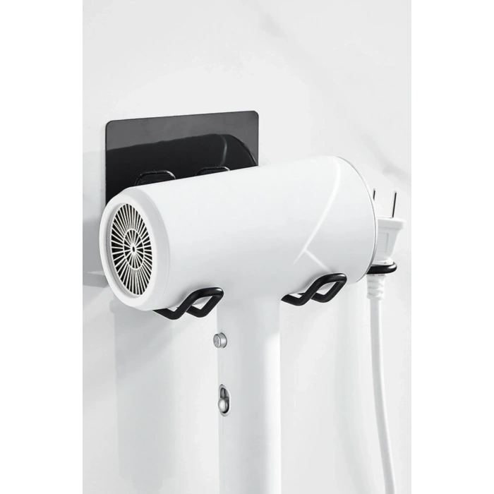 BUFFER® Fön Makine Askısı Siyah Yapışkanlı Fön Makine Tutucu