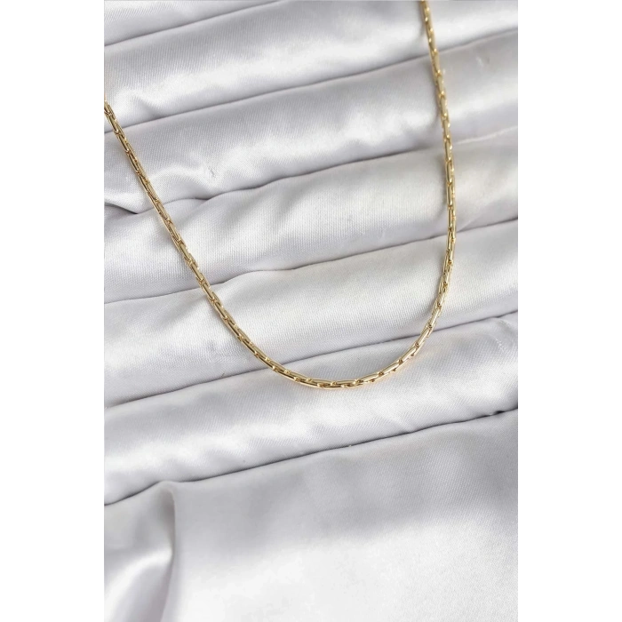 Mey İthalat® 14K Gold Renk Kaplama İnce Zincir Model CM Kadın Kolye