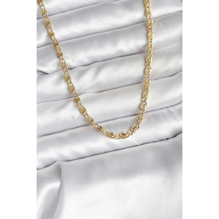 Mey İthalat® 14K Gold Renk Kaplama Zincir Model CM Kadın Kolye