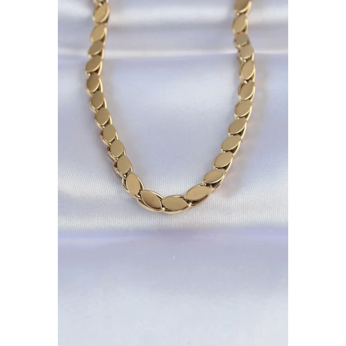 Mey İthalat® 316L Çelik Gold Renk Arpa Model Kolye