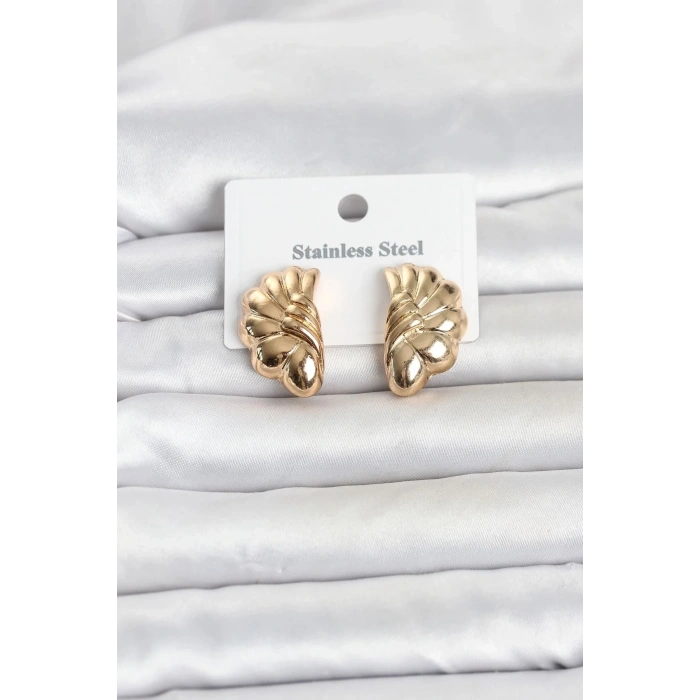 Mey İthalat® 316L Çelik Gold Renk Vintage Model Kadın Küpe