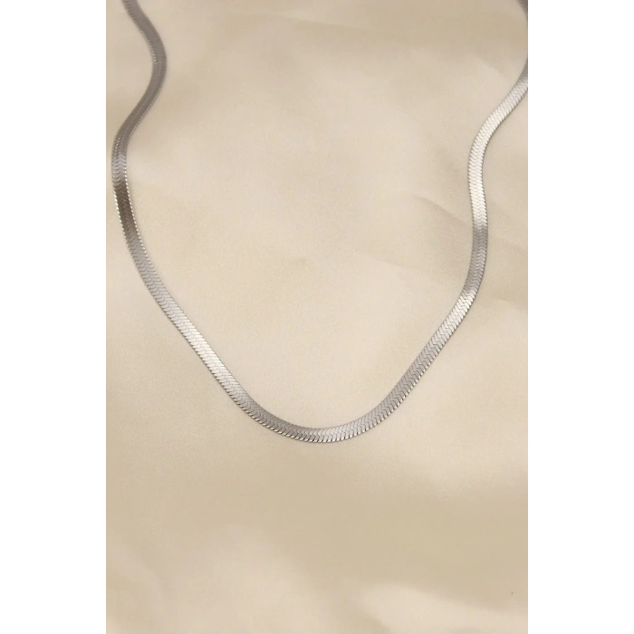 Mey İthalat® 316L Çelik Silver Renk 45 cm İtalyan Zincir Model Kadın Kolye