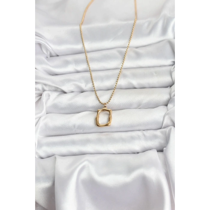 Mey İthalat® 316L Çelik Zincir Gold Renk Model Kadın Kolye