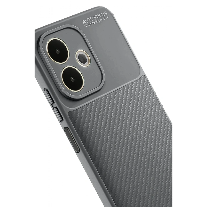 Mey İthalat®   A5 Pro 4G Kılıf Auto Focus Karbon Kapak - Gri