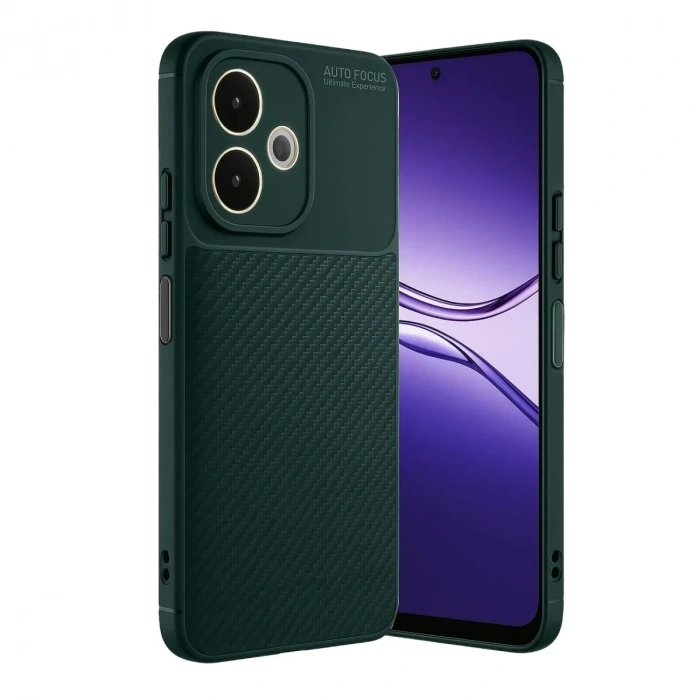 Mey İthalat®   A5 Pro 4G Kılıf Auto Focus Karbon Kapak - Koyu Yeşil
