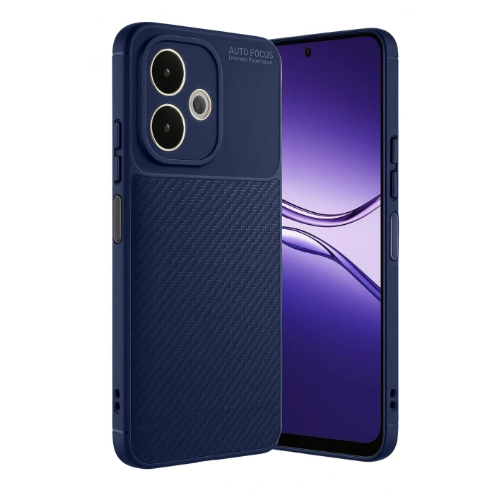 Mey İthalat®   A5 Pro 4G Kılıf Auto Focus Karbon Kapak - Lacivert