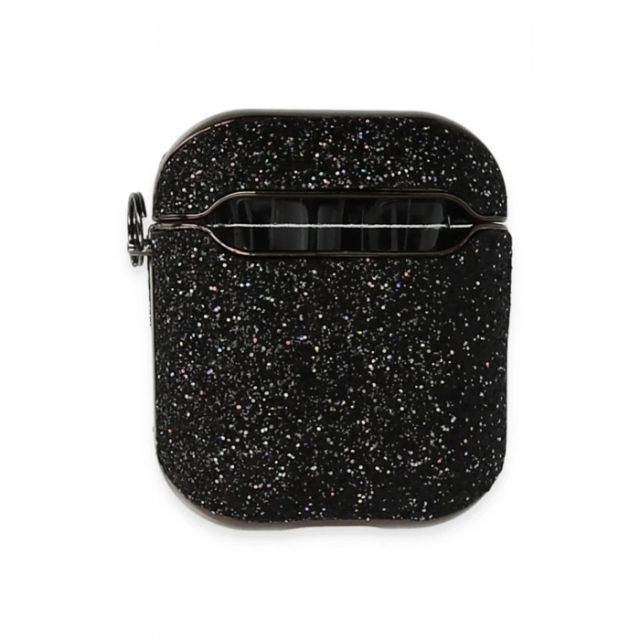 Mey İthalat®  Airpods 2 (2.nesil) Spell Simli Kılıf - Siyah