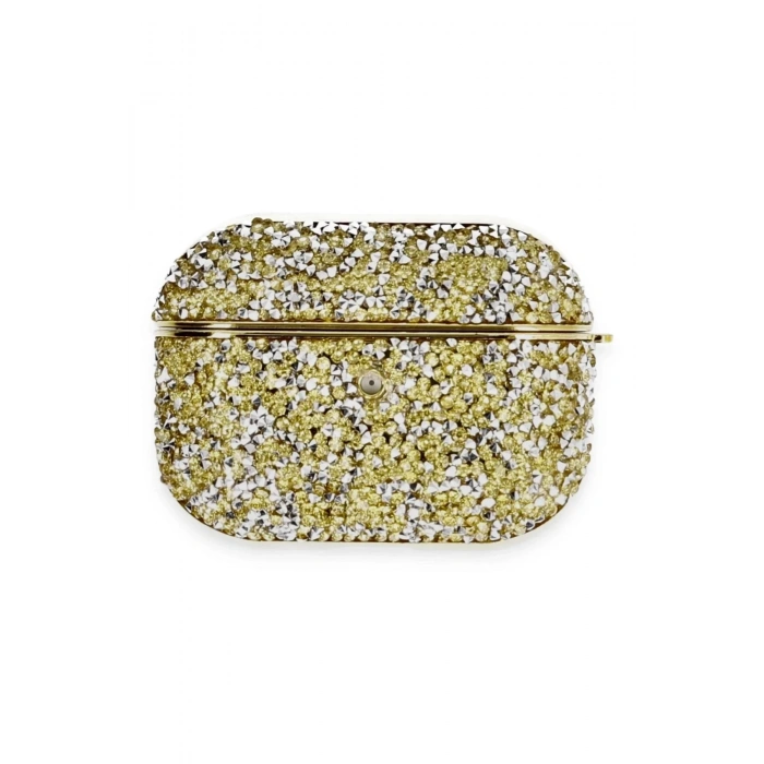 Mey İthalat®  Airpods Pro 2 (2.nesil) Luz Taşlı Kılıf - Gold