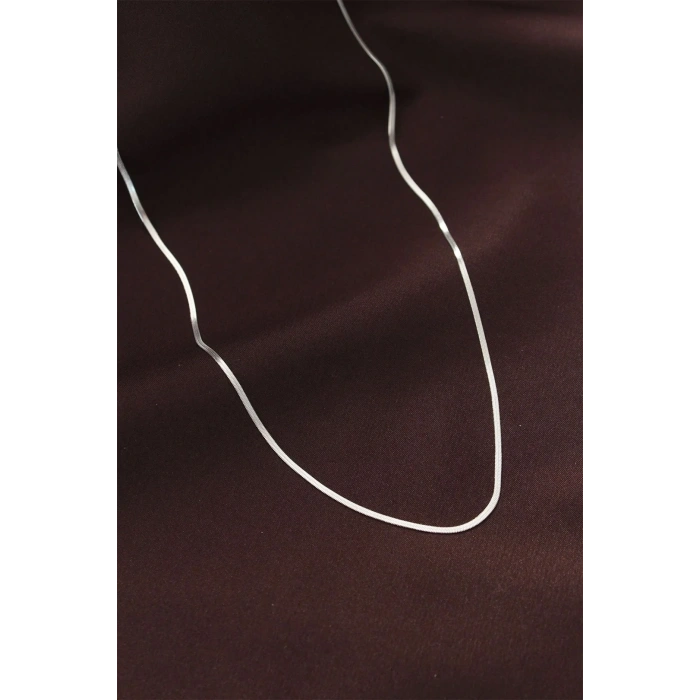 Mey İthalat® Çelik Gümüş Renk 60 cm İnce İtalyan Zincir Kolye