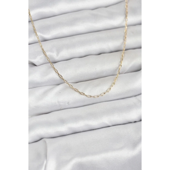 Mey İthalat® CM 14K Gold Renk Ataç Zincir Model 60 cm Kadın Kolye