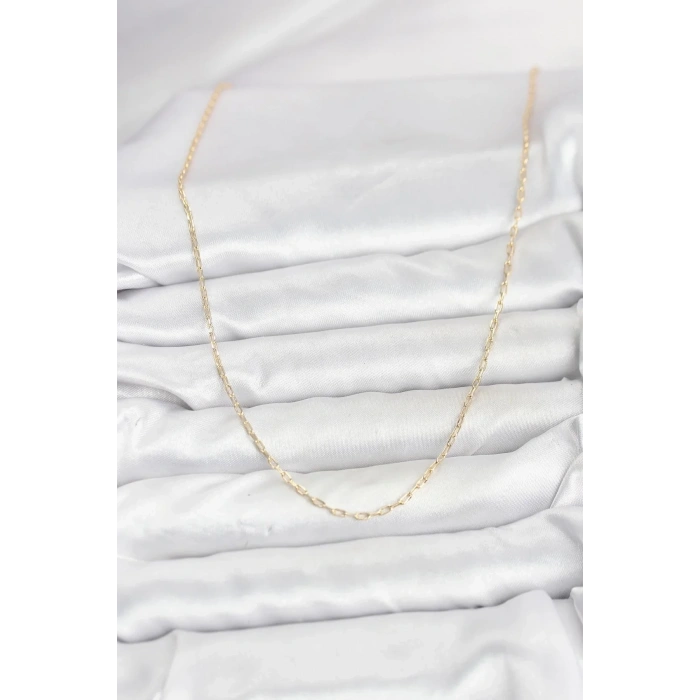 Mey İthalat® CM 14K Gold Renk Ataç Zincir Model 60 cm Kadın Kolye