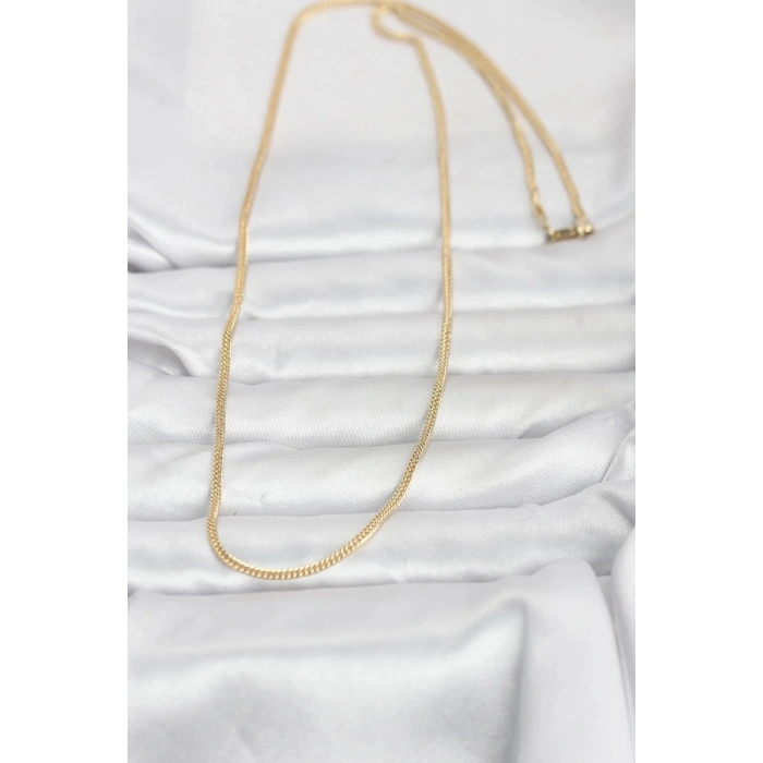 Mey İthalat® CM 14K Gold Renk Dolgun Zincir Model 60 cm Kadın Kolye
