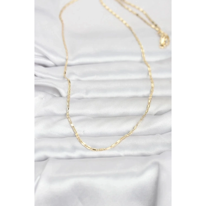 Mey İthalat® CM 14K Gold Renk Lazerli Zincir Model 60 cm Kadın Kolye