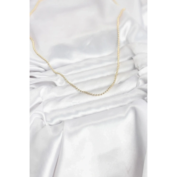 Mey İthalat® CM 14K Gold Renk Top Zincirli Model 60 cm Kadın Kolye