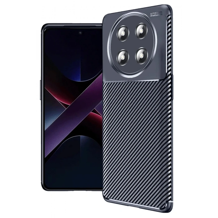Mey İthalat®  Honor Magic 7 Lite Kılıf Auto Focus Karbon Kapak - Lacivert