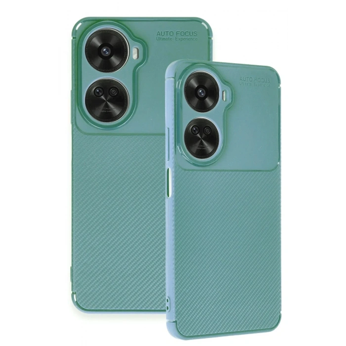 Mey İthalat®  Huawei Nova 12 SE Kılıf Auto Focus Karbon Kapak - Koyu Yeşil