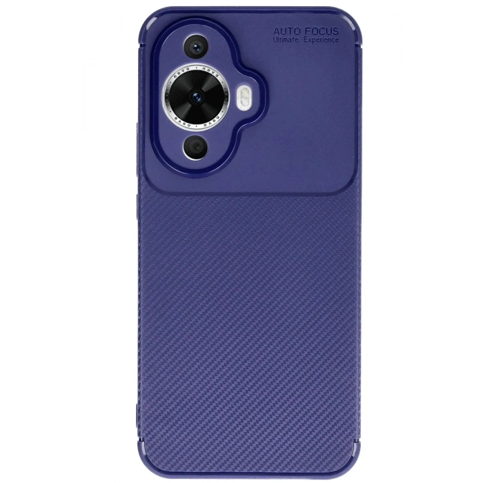 Mey İthalat®  Huawei Nova 12S Kılıf Auto Focus Karbon Kapak - Lacivert
