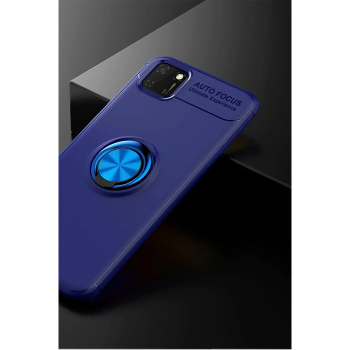 Mey İthalat®  Huawei Y5P Kılıf Range Yüzüklü Silikon - Mavi