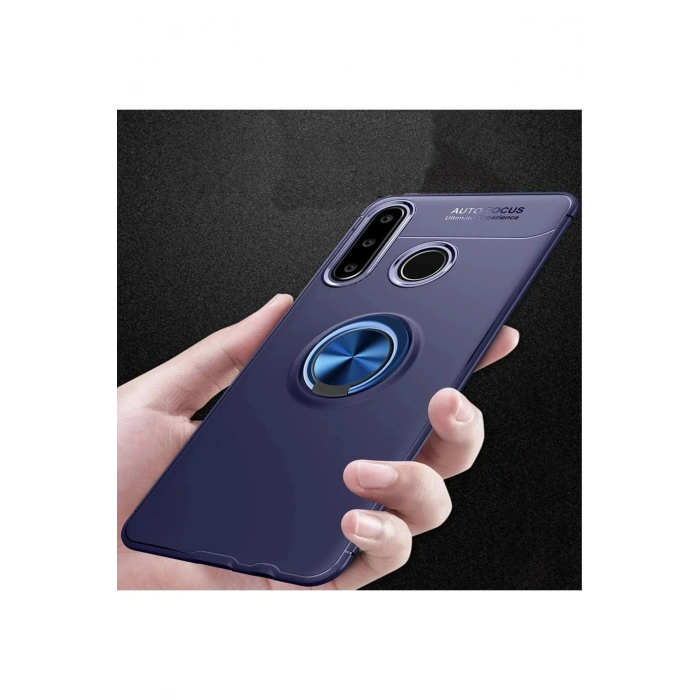 Mey İthalat®  Huawei Y6P Kılıf Range Yüzüklü Silikon - Mavi