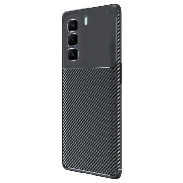Mey İthalat®  İnfinix Hot 50 4G Kılıf Auto Focus Karbon Kapak - Siyah